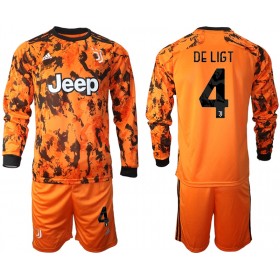 Jalkapallo Pelipaidat Juventus Matthijs de Ligt 4 Lasten 3 Paita 2020-2021 Pitkähihainen